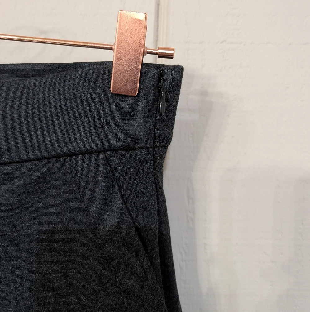 J. Crew Ponte wide-leg‎ crop with patch pockets Dark Grey